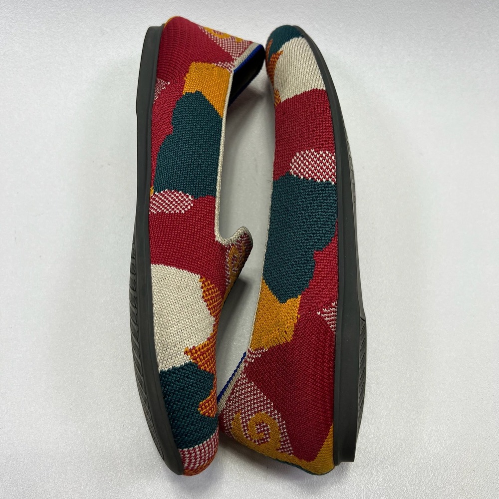 Rothy's The Loafer Womens Size 8 Multi Color Abstract Knit Sustainable Shoes - Picture 3 of 7